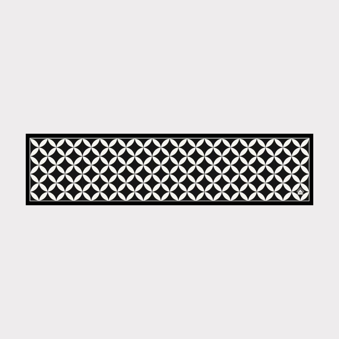 PVC Waterproof Table Runner - Black Petal