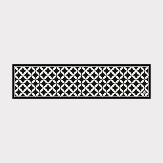 PVC Waterproof Table Runner - Black Petal