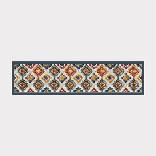 PVC Waterproof Table Runner - Rattan Blue