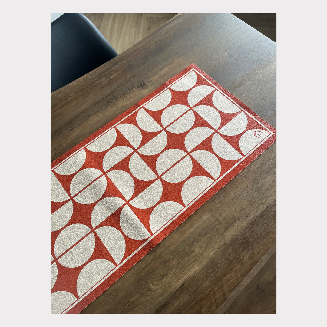 PVC Waterproof Table Runner - Brick Arch