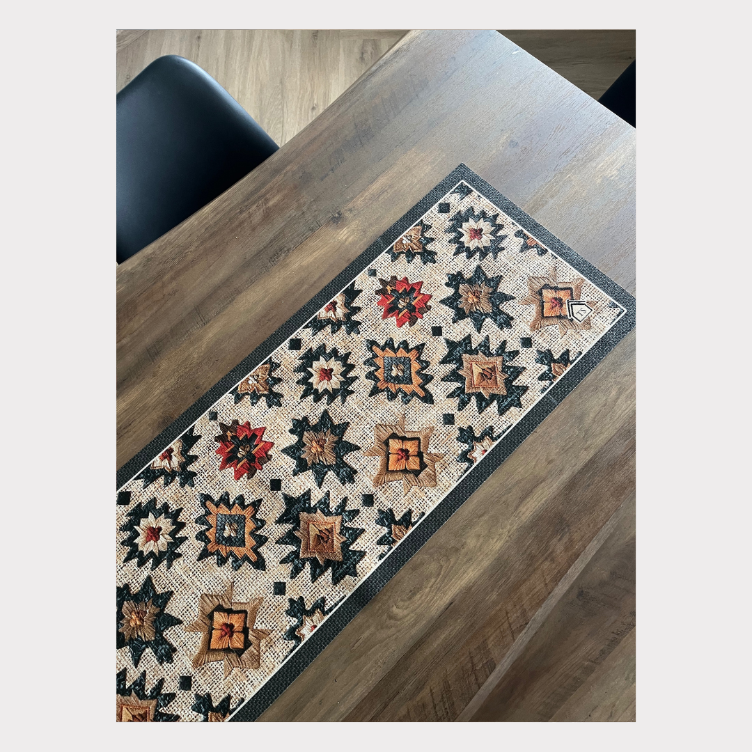 PVC Waterproof Table Runner - Rattan Dark