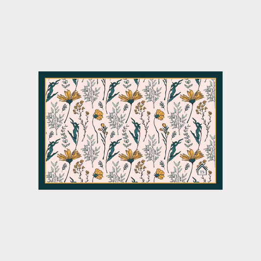 Wool Bath Mat - Yellow Flower
