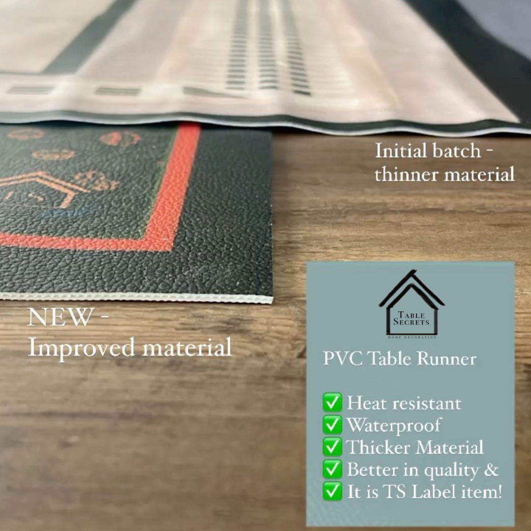 PVC Waterproof Table Runner - Rattan Dark